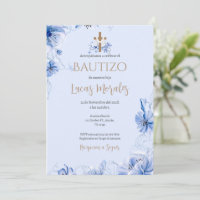 Invitación Spanish Baptism Boy invitation 