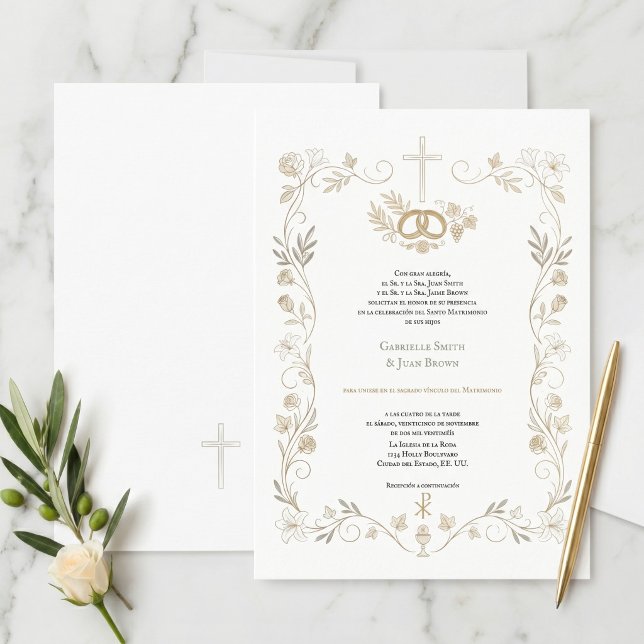 Invitación Spanish Boda Catholic Nuptial Mass Wedding (Subido por el creador)