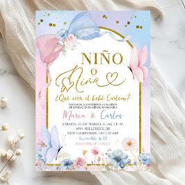 Invitación Spanish Coquette Blush Nino o Nina Gender Reveal