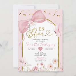 Invitación Spanish Coquette Blush Pink Butterfly Es Nina