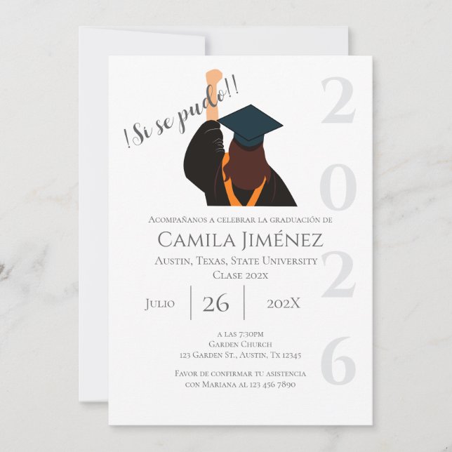 Invitación Spanish Graduation Invitation: Class of 2026 (Anverso)