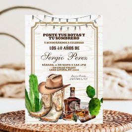 Invitación Spanish Mexican Cowboy Adult Man