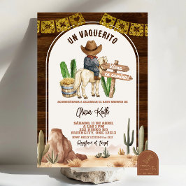 Invitación Spanish Mexican Wild West Cowboy Baby Shower