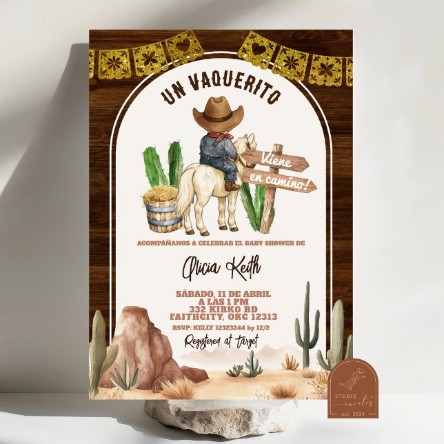 Invitación Spanish Mexican Wild West Cowboy Baby Shower (Subido por el creador)