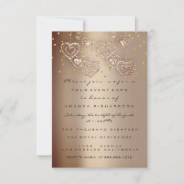 Invitación Spark Glitter Drips Rose Fiesta del té del día de 