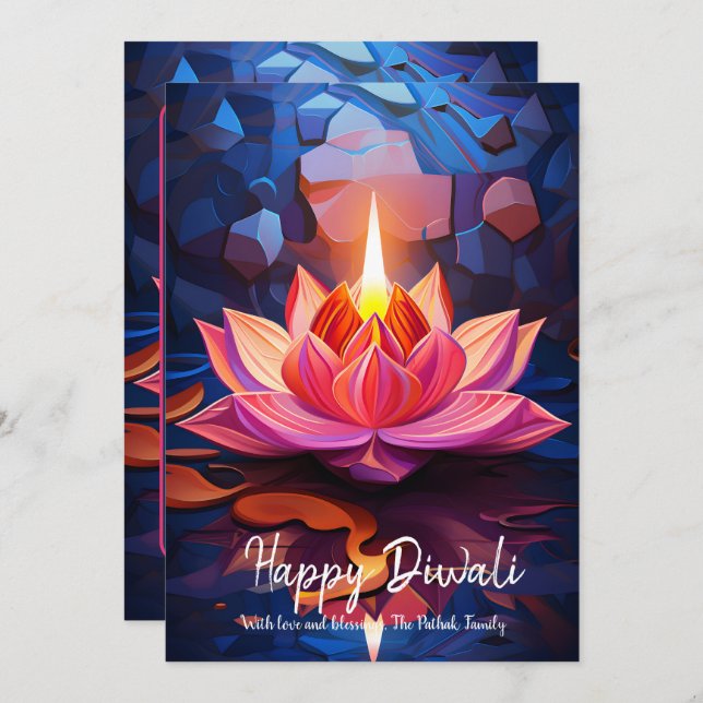 Invitación Spark of Grace Diwali card (Anverso / Reverso)