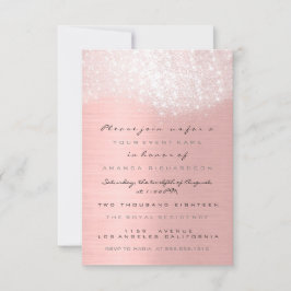 Invitación Spark Purpurina White Rose Gold Bridal Sweet 16th