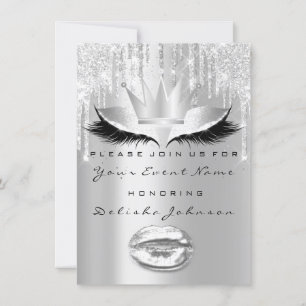 Invitación Spark Sweet 16th Drip Bridal Makeup Crown Gray