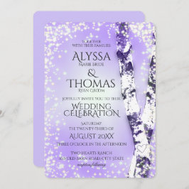 Invitación Sparkle Birch Boda Violet