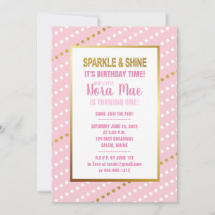 Invitación Sparkle Birthday Chica