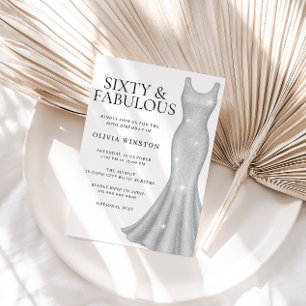 Invitación Sparkle de plata vestido con traje de baño fiesta 