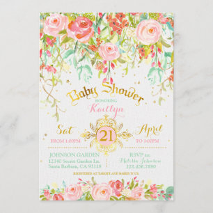 Invitación Sparkle Enchanted Secret Garden Baby Shower