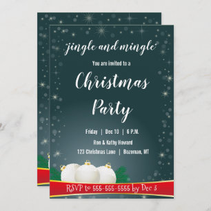 Invitación Sparkle Jingle and Mingle Christmas Party