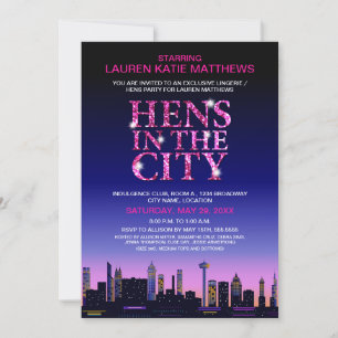 Invitación Sparkle Look Hens' / Fiesta de Poster de películas
