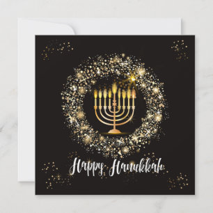 Invitación Sparkle Menorah Hanukkah