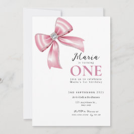 Invitación Sparkle Pink Coquette Bow 1