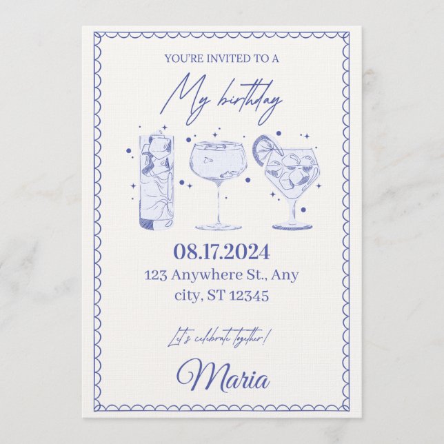 Invitación Sparkle & Pop! Editable Birthday Bash Invitation (Anverso)