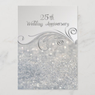 Invitación Sparkle Silver 25º Aniversario de Boda-ver2