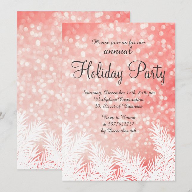 Invitación Sparkles bokek de los pinos de invierno vacaciones (Anverso / Reverso)