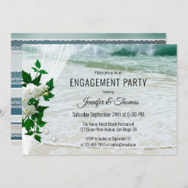 Invitación Sparkling Beach Fresco Compromiso Floral