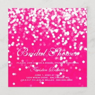 Invitación - Sparkling Bridal Shower Hot Pink