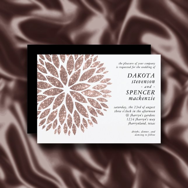 Invitación Sparkling Dahlia | Boda rosa negro y Rubor (Subido por el creador)