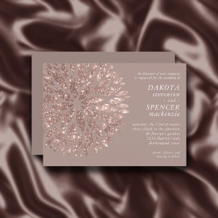 Invitación Sparkling Dahlia   Taupe Rubor Rosa Gold Boda I