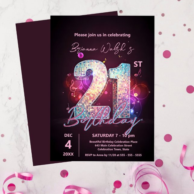 Invitación Sparkling Disco Dance 21ª Celebración del Cumpleañ (Subido por el creador)