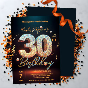 Invitación Sparkling Disco Dance 30th Birthday Celebration