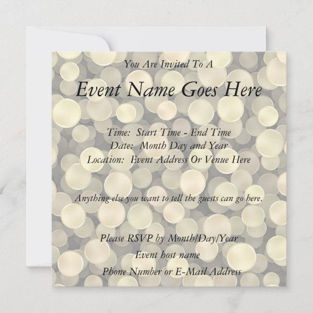 Invitación Sparkling Golden Polka Dots (Anverso)