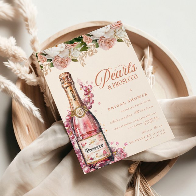 Invitación Sparkling Pearls and Prosecco Bridal Shower (Subido por el creador)