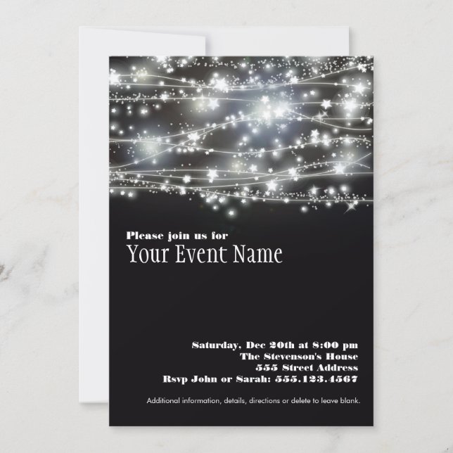 Invitación Sparkling Star Holiday Celebration Invitation Card (Anverso)