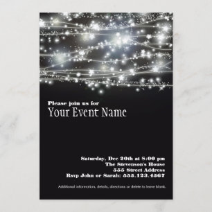 Invitación Sparkling Star Holiday Celebration Invitation Card