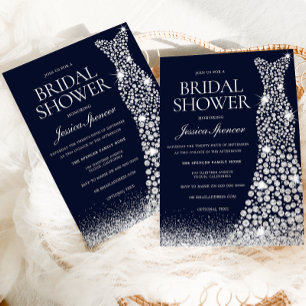 Invitación Sparkling White Boda Vestido Bridal Shower