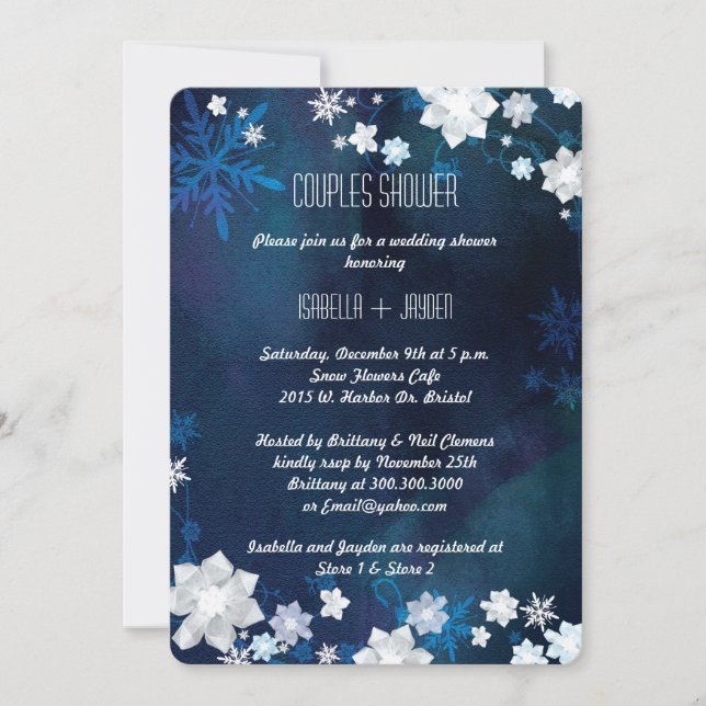 Invitación Sparkling Winter Wedding Couples Shower (Anverso)