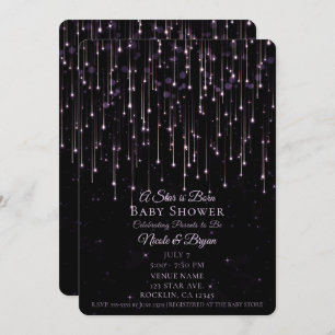 Invitación Sparkly Shooting Stars Una estrella nace en Baby S