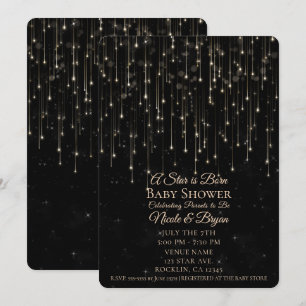 Invitación Sparkly Shooting Stars Una estrella nace en Baby S