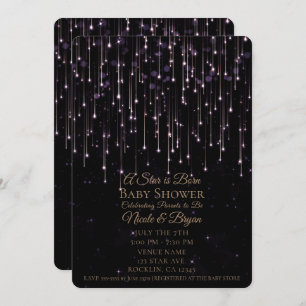 Invitación Sparkly Shooting Stars Una estrella nace en Baby S