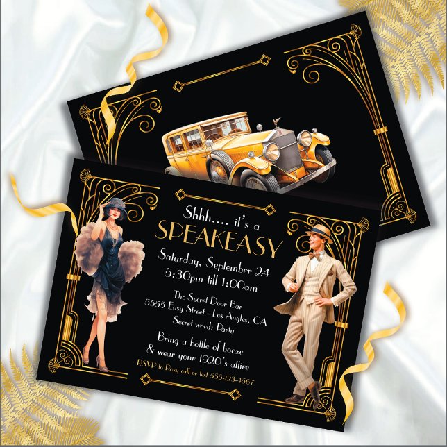 Invitación Speakeasy Flapper Great Gatsby Art Deco Fiesta (Subido por el creador)