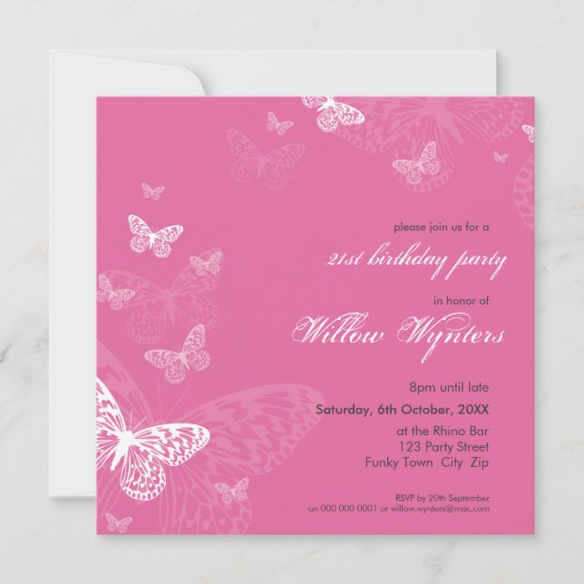 Invitación SPECIAL EVENT INVITES :: butterflies 2SQ (Anverso)
