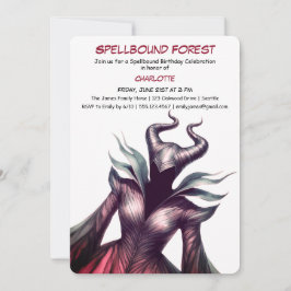 Invitación Spellbound Forest – Dark Fairy Birthday Party 