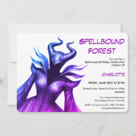 Invitación Spellbound Forest – Dark Fairy Birthday Party 