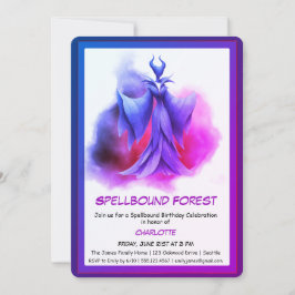 Invitación Spellbound Forest – Dark Fairy Birthday Party 