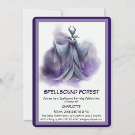 Invitación Spellbound Forest – Dark Fairy Birthday Party 