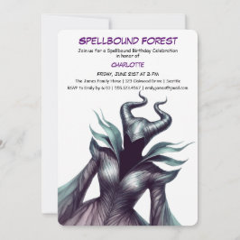 Invitación Spellbound Forest – Dark Fairy Birthday Party 