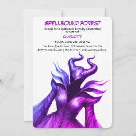 Invitación Spellbound Forest – Dark Fairy Birthday Party 