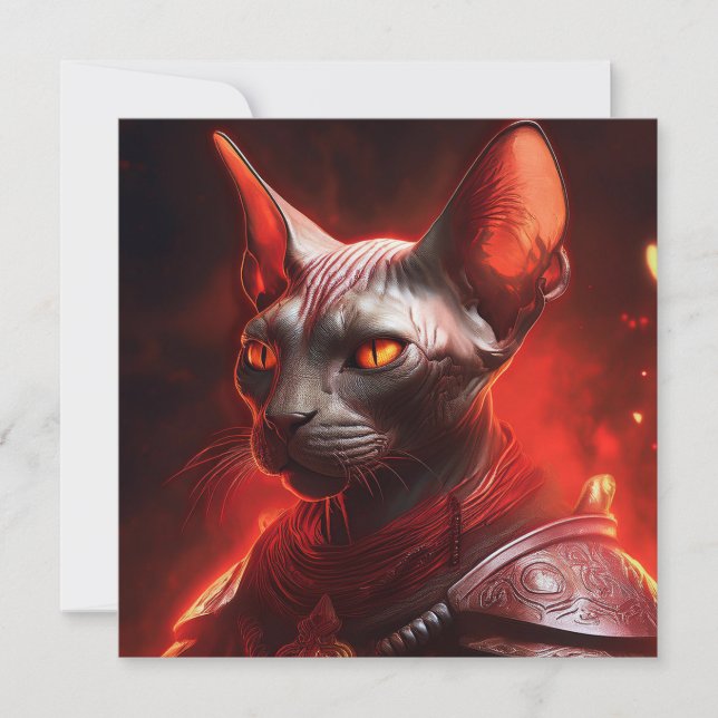 Invitación Sphinx Cat Warrior From Another Galaxy (Anverso)