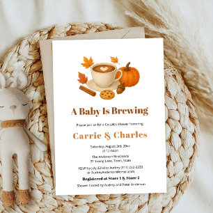 Invitación Spice de calabaza Café de otoño bebida Baby Shower