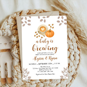 Invitación Spice de calabaza Café de otoño bebida Baby Shower
