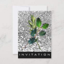 Invitación Spices Chef italiano Cena Casa Plata Purpurina